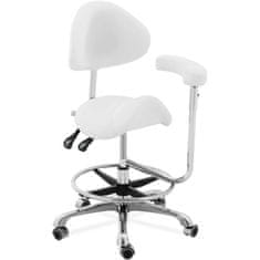 NEW Kozmetični sedalni stol z nastavljivim naslonjalom za hrbet in roke WUPPERTAL - bel