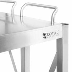 Royal Catering Zložljiv natakarski voziček iz nerjavečega jekla 3 police 83 x 50 cm do 90 kg