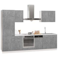 Vidaxl Komplet kuhinjskih omaric 7-delni betonsko siv inženirski les