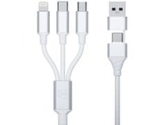 3MK 3mk Hyper Cable 3in1 White - Kabel USB-A/USB-C do USB-C/Micro/Lightning 1.5m 