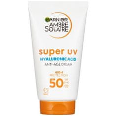 Garnier Ambre Solaire Super UV Hyaluronic Acid Anti-Age Cream SPF50 krema za zaščito obraza pred soncem 50 ml unisex