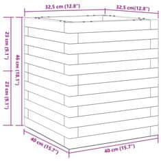 Vidaxl Vrtno cvetlično korito belo 40x40x46 cm trdna borovina