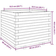 Vidaxl Vrtno cvetlično korito voščeno 60x60x49,5 cm trdna borovina