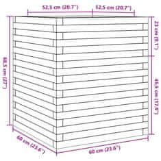 Vidaxl Vrtno cvetlično korito 60x60x68,5 cm trdna borovina