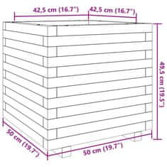 Vidaxl Vrtno cvetlično korito belo 50x50x49,5 cm trdna borovina