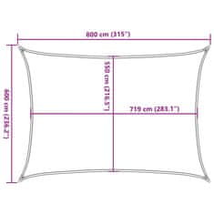 Vidaxl Senčno jadro 160 g/m² pravokotno modro 6x8 m HDPE