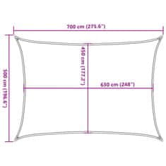 Vidaxl Senčno jadro 160 g/m² terakota 5x7 m HDPE