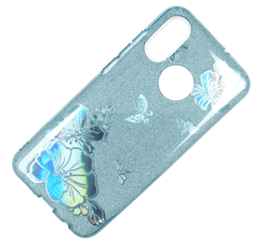 Nemo Ohišje Glitter Glitter SAMSUNG GALAXY A9 2018 blue flower