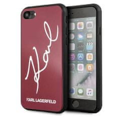 Karl Lagerfeld Originalni IPHONE SE 2022 / SE 2020 / 7 / 8 Karl Lagerfeld Hard Case Signature Glitter (KLHCI8DLKSRE) rdeča