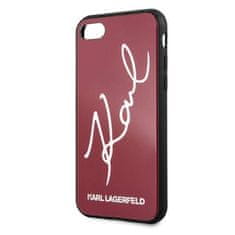 Karl Lagerfeld Originalni IPHONE SE 2022 / SE 2020 / 7 / 8 Karl Lagerfeld Hard Case Signature Glitter (KLHCI8DLKSRE) rdeča