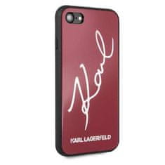 Karl Lagerfeld Originalni IPHONE SE 2022 / SE 2020 / 7 / 8 Karl Lagerfeld Hard Case Signature Glitter (KLHCI8DLKSRE) rdeča