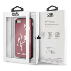 Karl Lagerfeld Originalni IPHONE SE 2022 / SE 2020 / 7 / 8 Karl Lagerfeld Hard Case Signature Glitter (KLHCI8DLKSRE) rdeča