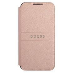 Guess Originalno ohišje SAMSUNG GALAXY S22+ PLUS Guess Book Saffiano Stripes (GUBKS22MPSASBPI) roza