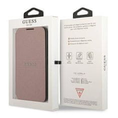 Guess Originalno ohišje SAMSUNG GALAXY S22+ PLUS Guess Book Saffiano Stripes (GUBKS22MPSASBPI) roza