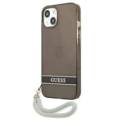 Guess IPHONE 13 MINI Guess trdi etui prosojni Stap (GUHCP13SHTSGSK) črn