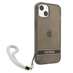 Guess IPHONE 13 MINI Guess trdi etui prosojni Stap (GUHCP13SHTSGSK) črn