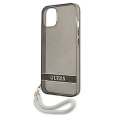 Guess IPHONE 13 MINI Guess trdi etui prosojni Stap (GUHCP13SHTSGSK) črn