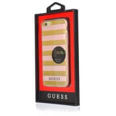 Guess Originalni trdi ovitek za IPHONE 6 / 6S Guess Ethnic Chic Stripes 3D (GUHCP6STGPI), zlata/rožnata