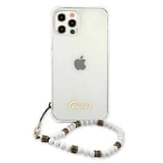 Guess Originalni trdi ovitek za IPHONE 12 PRO MAX Guess White Pearl (GUHCP12LKPSWH) transparenten