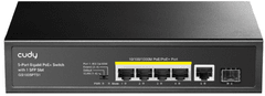 Cudy GS1005PTS1 mrežno stikalo, 5-Port Gigabit, 120W, 1xSFP (GS1005PTS1)