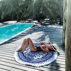 VIVVA® Okrogla brisača, Brisača za plažo, Odeja za piknik (Mandala, 150 cm) | CUBALINKA