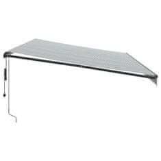 Vidaxl Avtomatsko zložljiva tenda z LED antracit in bela 600x350 cm