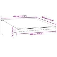 Vidaxl Ročno zložljiva tenda antracit in bela 400x300 cm