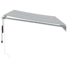 Vidaxl Avtomatsko zložljiva tenda z LED antracit in bela 350x250 cm