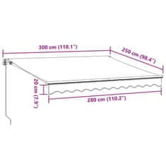 Vidaxl Ročno zložljiva tenda rjava 300x250 cm