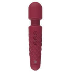 Noah Masažni pripomoček, vibrator s paličico iz silikona. Gibljiva glava in lepa rdeča barva.