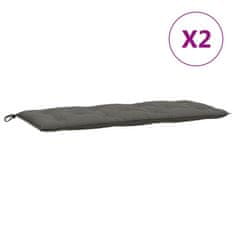 Vidaxl Blazina za vrtno klop 2 kos melanž tm. siva 120x50x7 cm blago