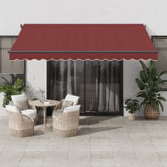 Vidaxl Avtomatsko zložljiva tenda LED bordo 400x350 cm