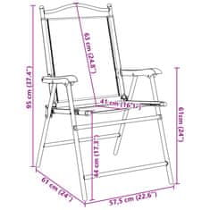 Vidaxl Zložljivi vrtni stoli 2 kosa melanž sivi jeklo in tekstil