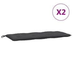 Vidaxl Blazina za vrtno klop 2 kos melanž antracit 120x50x7 cm blago