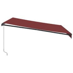 Vidaxl Ročno zložljiva tenda LED bordo 400x350 cm