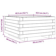 Vidaxl Vrtno cvetlično korito 50x50x26,5 cm trdna borovina