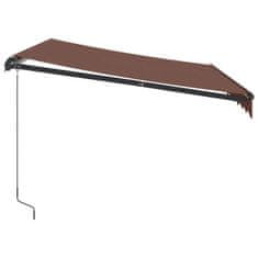 Vidaxl Ročno zložljiva tenda z LED rjava 300x250 cm