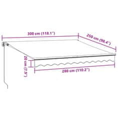 Vidaxl Ročno zložljiva tenda antracit in bela 300x250 cm