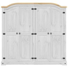 Vidaxl Garderobna omara Corona bela 194x52x186 cm trdna borovina