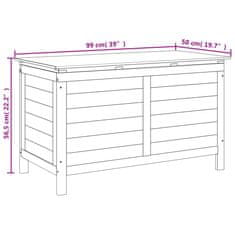 Vidaxl Zunanja škatla za blazine 99x50x56,5 cm trden les jelke