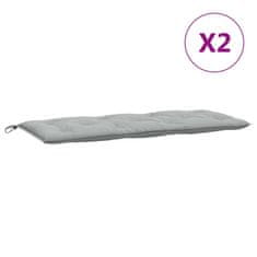 Vidaxl Blazina za vrtno klop 2 kos melanž sv. siva 120x50x7 cm blago