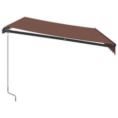 Vidaxl Ročno zložljiva tenda z LED rjava 350x250 cm