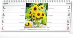 NOTIQUE Namizni koledar Flowers 2025 - 14 dni, 33 x 14,5 cm