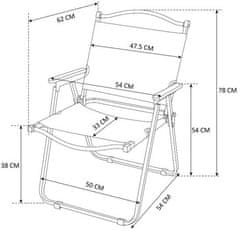 Trianova Stol za kampiranje Drevo 78 cm