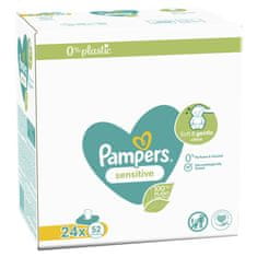 Pampers Sensitive mokri robčki brez plastike 24 x 52 kosov = 1248 kosov