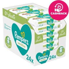 Pampers Sensitive mokri robčki brez plastike 24 x 52 kosov = 1248 kosov