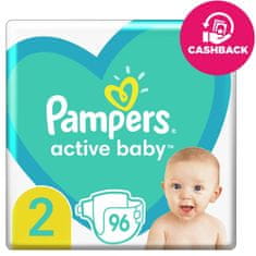 Pampers Active Baby plenice za enkratno uporabo 2 (4-8 kg) 96 kosov