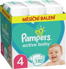 Pampers Active Baby plenice za enkratno uporabo 4 (9-14 kg) 180 kosov - MESEČNA DOBAVA