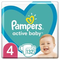 Pampers Active Baby plenice za enkratno uporabo 4 (9-14 kg) 132 kosov