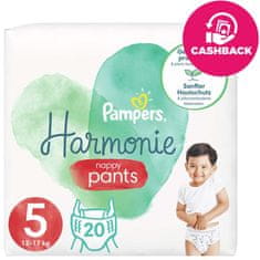 Pampers Harmonie Pants hlače za enkratno uporabo 5 (12-17 kg) 20 kosov